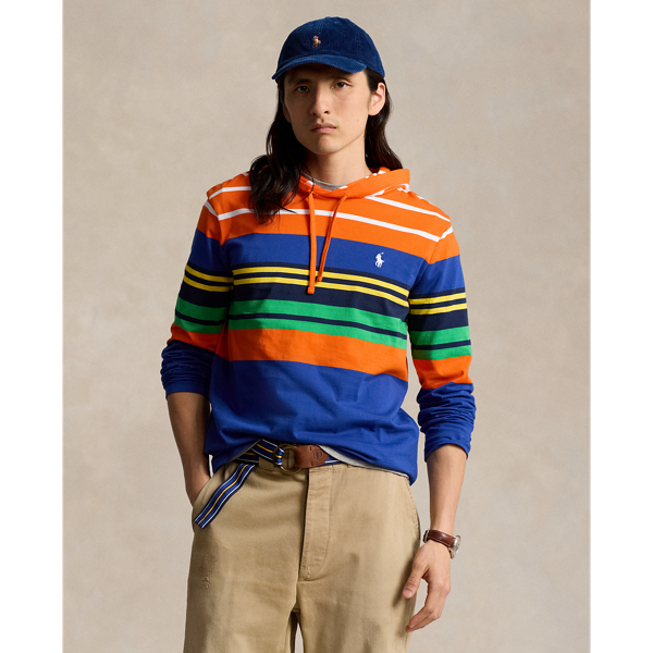 Classic Azure Multi Striped Jersey Hooded T-Shirt Polo Ralph Lauren 1