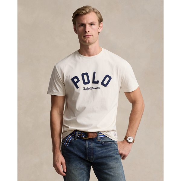 Men s Cream Designer T Shirts Ralph Lauren BG