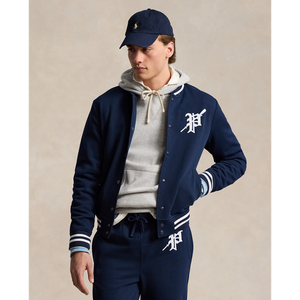 Cruise Navy Fleece Graphic Baseball Jacket Polo Ralph Lauren 1