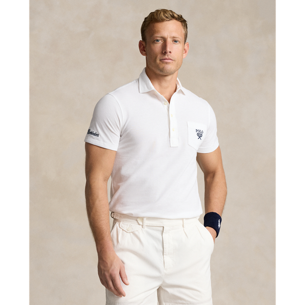 White Wimbledon Custom Slim Fit Polo Shirt Polo Ralph Lauren 1