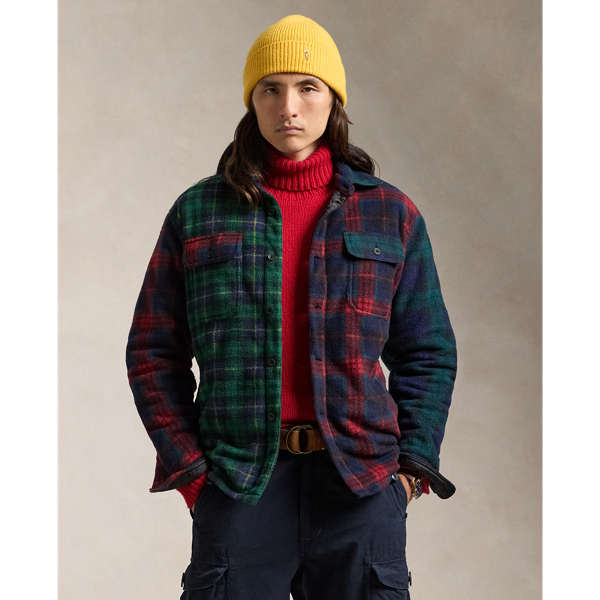 Plaid Patchwork Fleece Shirt Jacket