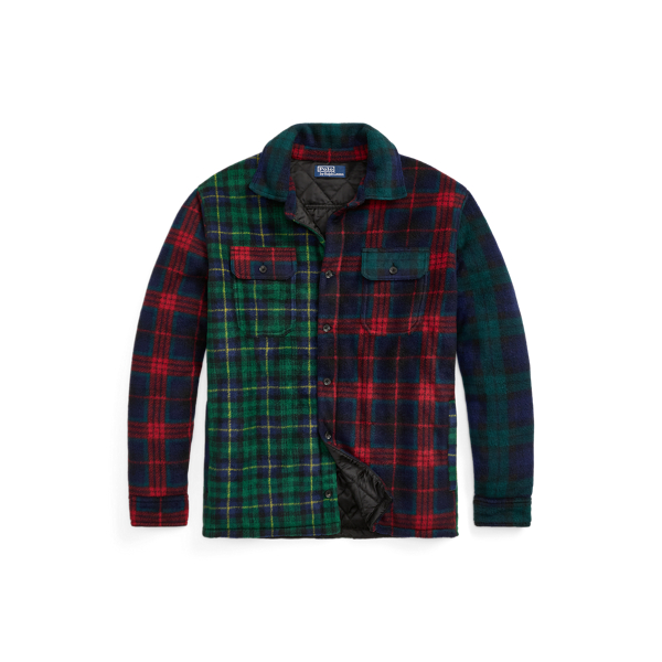 Plaid Patchwork Fleece Shirt Jacket