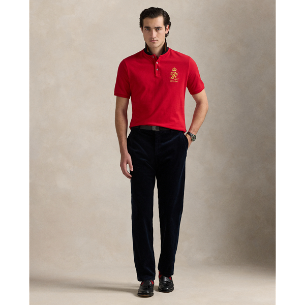 Red Classic Fit Crest Mesh Polo Shirt Polo Ralph Lauren 4