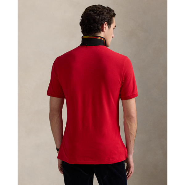Red Classic Fit Crest Mesh Polo Shirt Polo Ralph Lauren 5