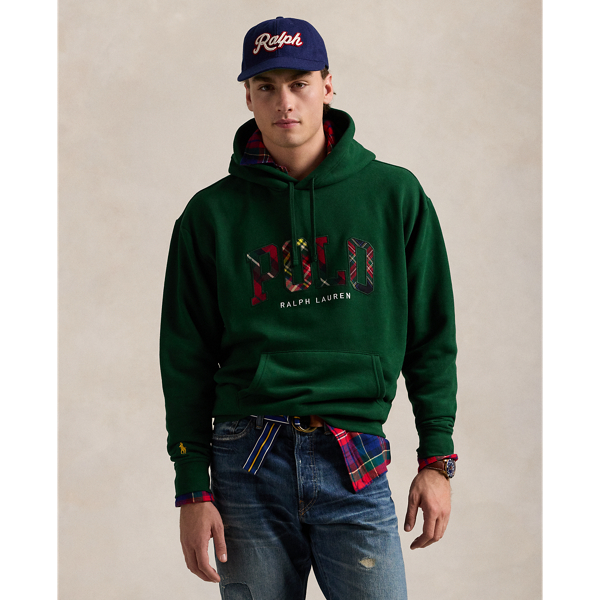 The Big Fit RL Fleece Plaid-Logo Hoodie