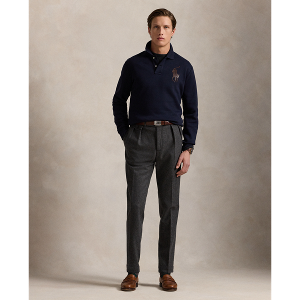 Classic Fit Leather-Pony Fleece Polo