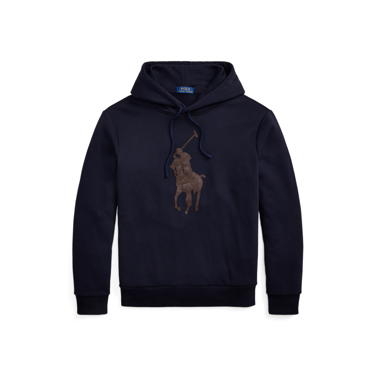 Leather Big Pony Fleece Hoodie