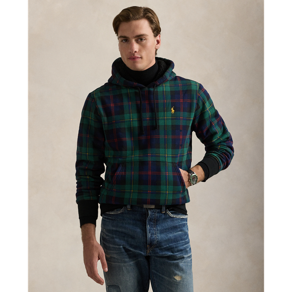 Plaid Pile Fleece Lined Hoodie