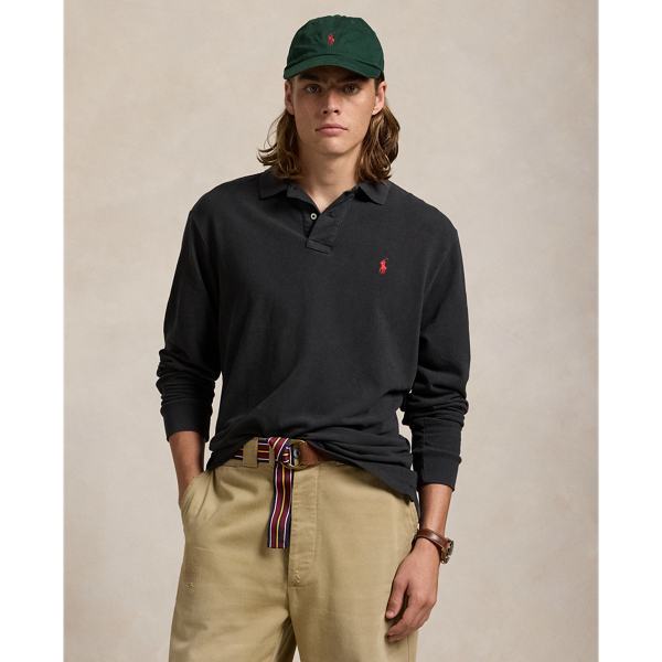 Classic Fit Garment-Dyed Mesh Polo Shirt