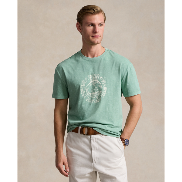 Faded Mint Classic Fit Slub Jersey Graphic T-Shirt Polo Ralph Lauren 1