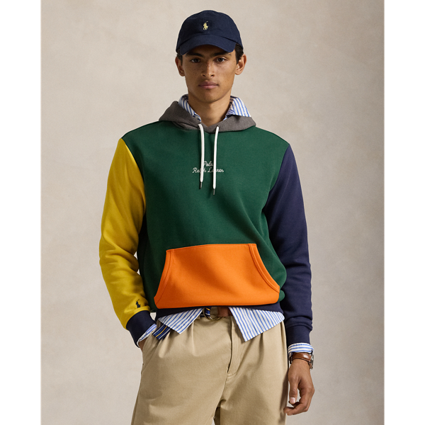 Logo Color-Blocked Double-Knit Hoodie