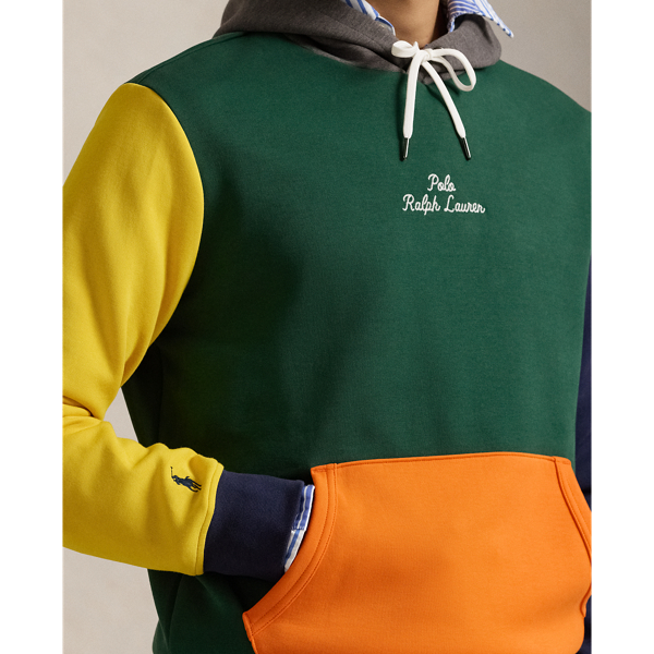 Outlet Polo Ralph Lauren Men’s Colorblock Logo Knit Hoodie Sweatshirt Aqua Size Large