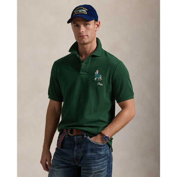 Classic Fit Dog Embroidered Polo Shirt