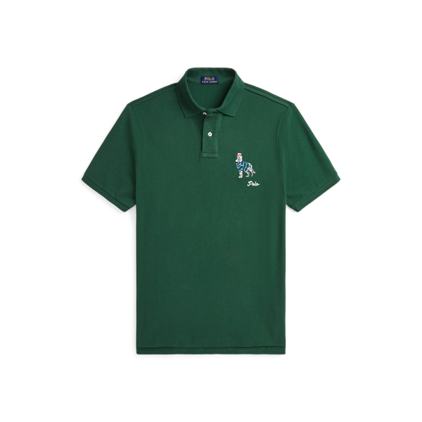 Classic Fit Dog Embroidered Polo Shirt