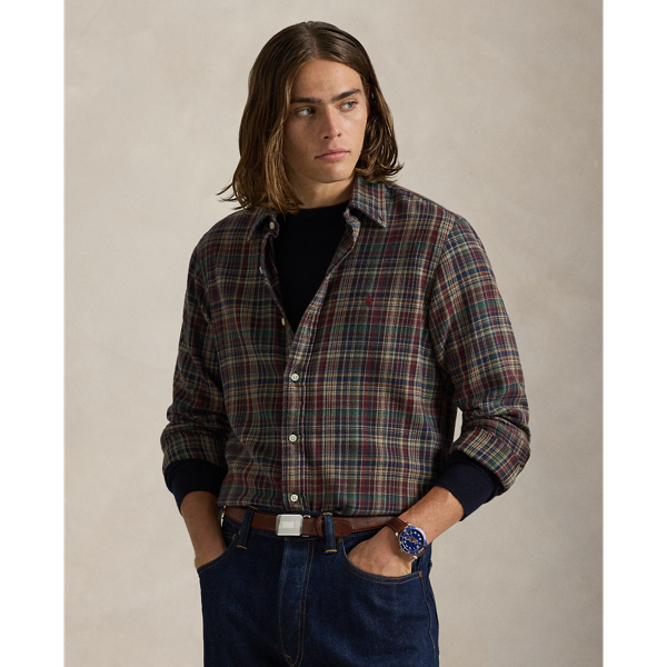 Kariertes Custom-Fit Flanellhemd