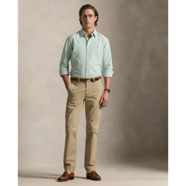 Chemise Oxford &agrave; rayures Custom Fit Polo Ralph Lauren en Vert croisi&egrave;re/Blanc 4