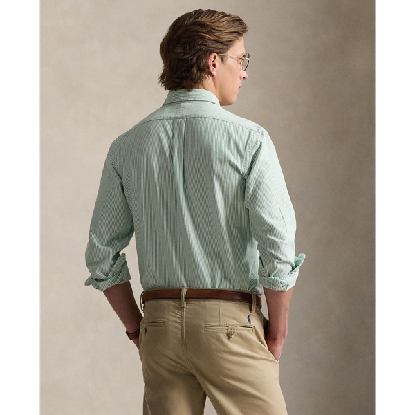 Chemise Oxford &agrave; rayures Custom Fit Polo Ralph Lauren en Vert croisi&egrave;re/Blanc 5