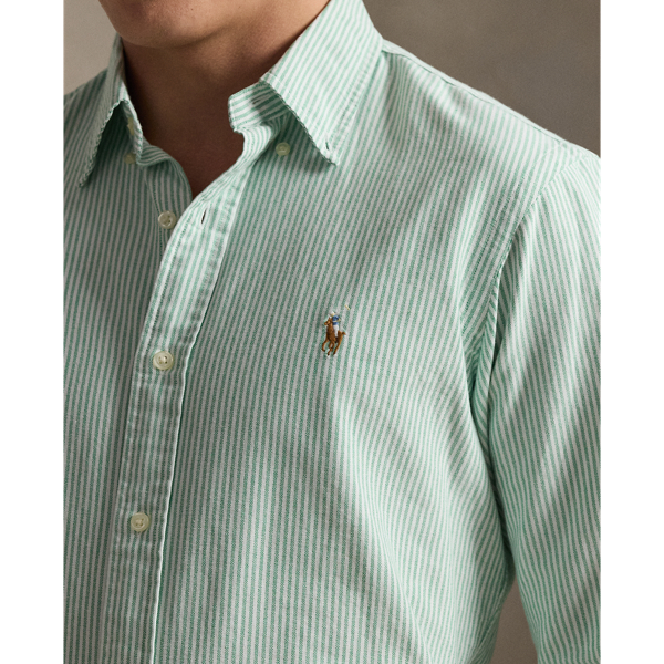 Chemise Oxford &agrave; rayures Custom Fit Polo Ralph Lauren en Vert croisi&egrave;re/Blanc 6