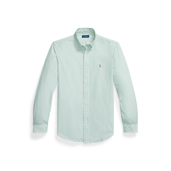 Chemise Oxford &agrave; rayures Custom Fit Polo Ralph Lauren en Vert croisi&egrave;re/Blanc 2