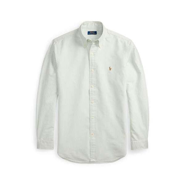 Gestreiftes Custom-Fit Oxfordhemd Polo Ralph Lauren in Verblichenes Mint/Wei&szlig; 2