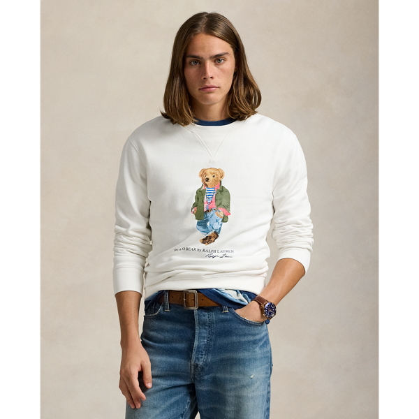 White Explorer Bear Polo Bear Fleece Sweatshirt Polo Ralph Lauren 1