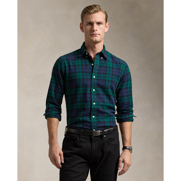 Custom Fit Plaid Brushed Oxford Shirt