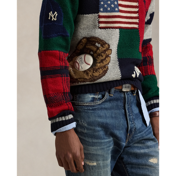 Polo ralph lauren patchwork baseball jacket best sale