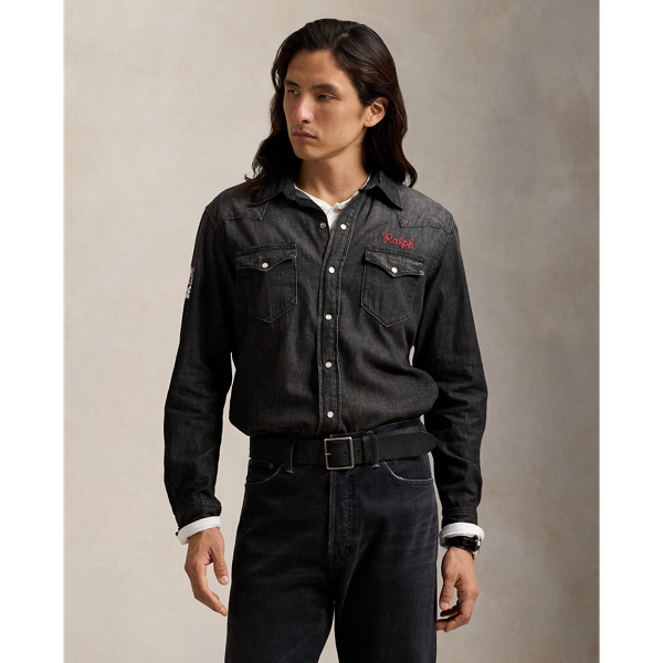 Ralph lauren dark denim shirt on sale