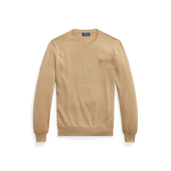 Waschbarer Rundhalspullover aus Wolle Polo Ralph Lauren in Jicama-Braun meliert 1
