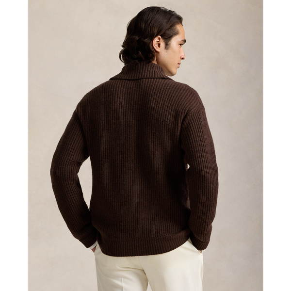 Textured Wool-Cashmere Shawl Cardigan