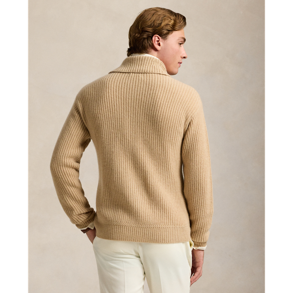 Textured Wool Cashmere Shawl Cardigan