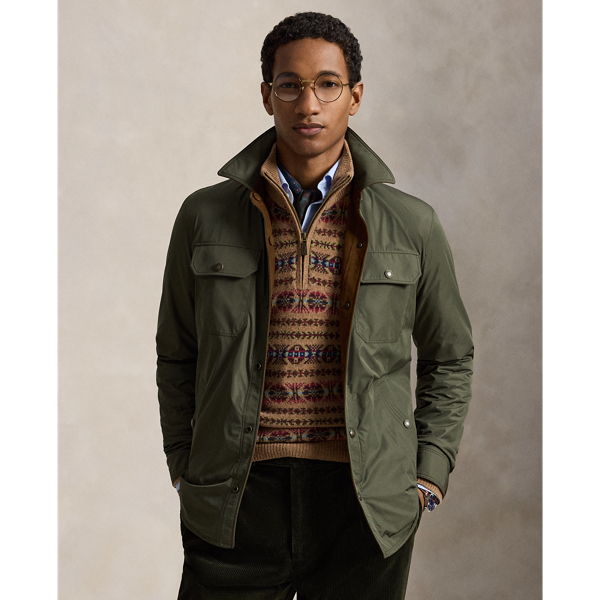 Reversible Suede-Taffeta Shirt Jacket