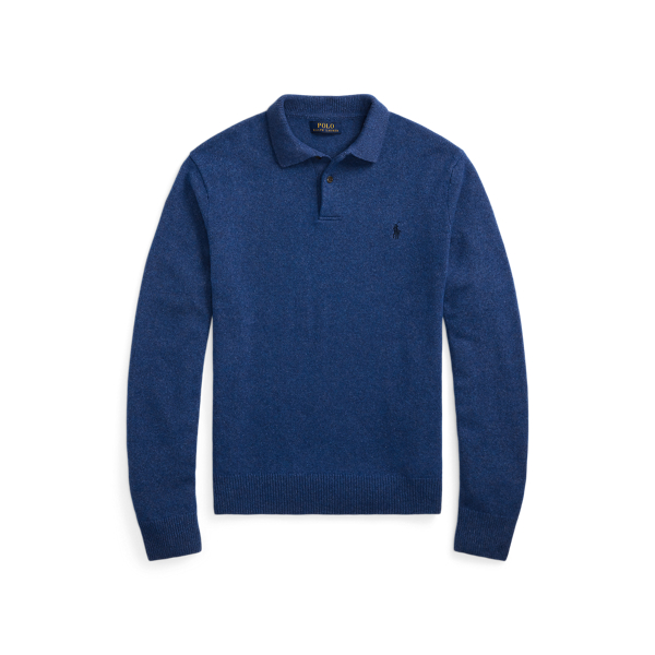 ★★POLO RALPH LAUREN★★ Wool polo collar sweater blue MNPO Wool Johnny-Collar Sweater