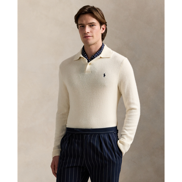 Andover Cream Woll-Baumwoll-Pullover mit Polokragen Polo Ralph Lauren 1