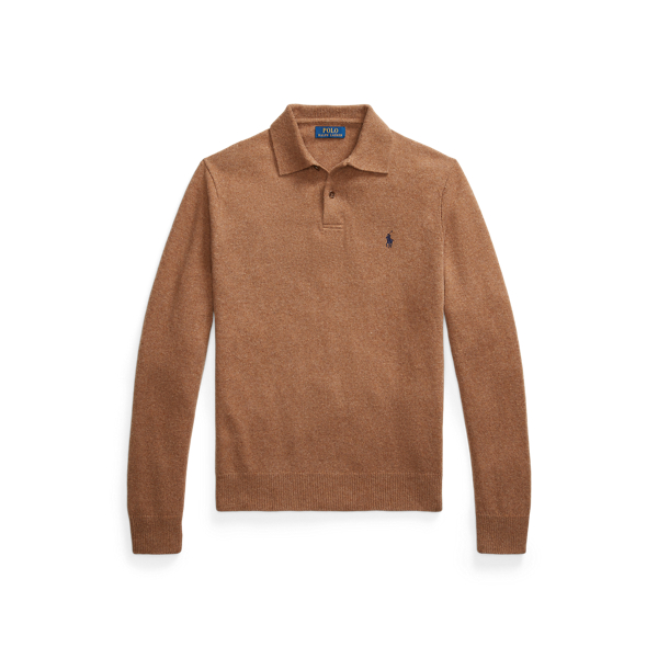 Woll-Baumwoll-Pullover mit Polokragen Polo Ralph Lauren in Kupfer meliert 2