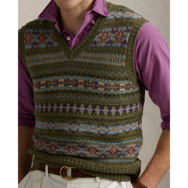 Deals Ralph Lauren Polo Sport Wool Mix Multicolor Fair Isle Vest Sweater Small