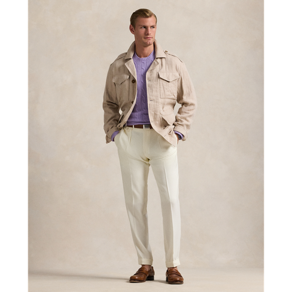 Linen field jacket mens sale