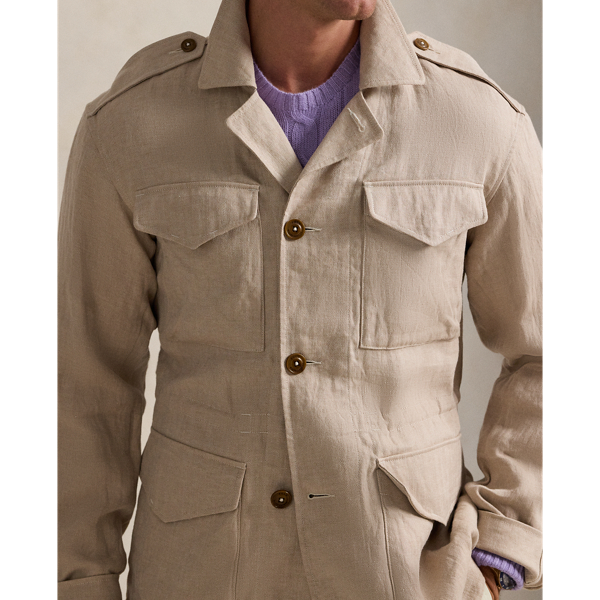 Linen field jacket mens sale