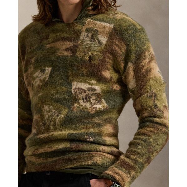 Popular Polo Ralph Lauren Camo Rib Pullover Sweater Small