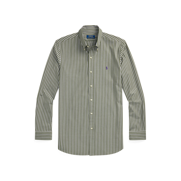 Custom Fit Striped Stretch Poplin Shirt