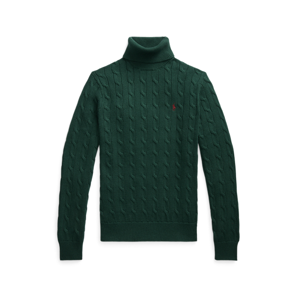 Mens green polo neck jumper best sale