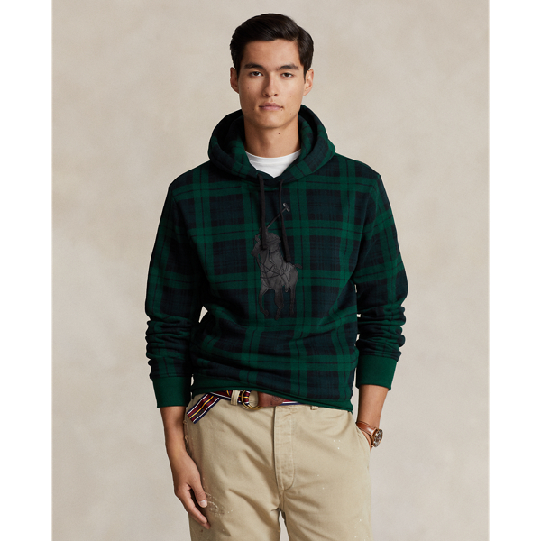 Leather-Pony Plaid Fleece Hoodie for Men | Ralph Lauren® UK