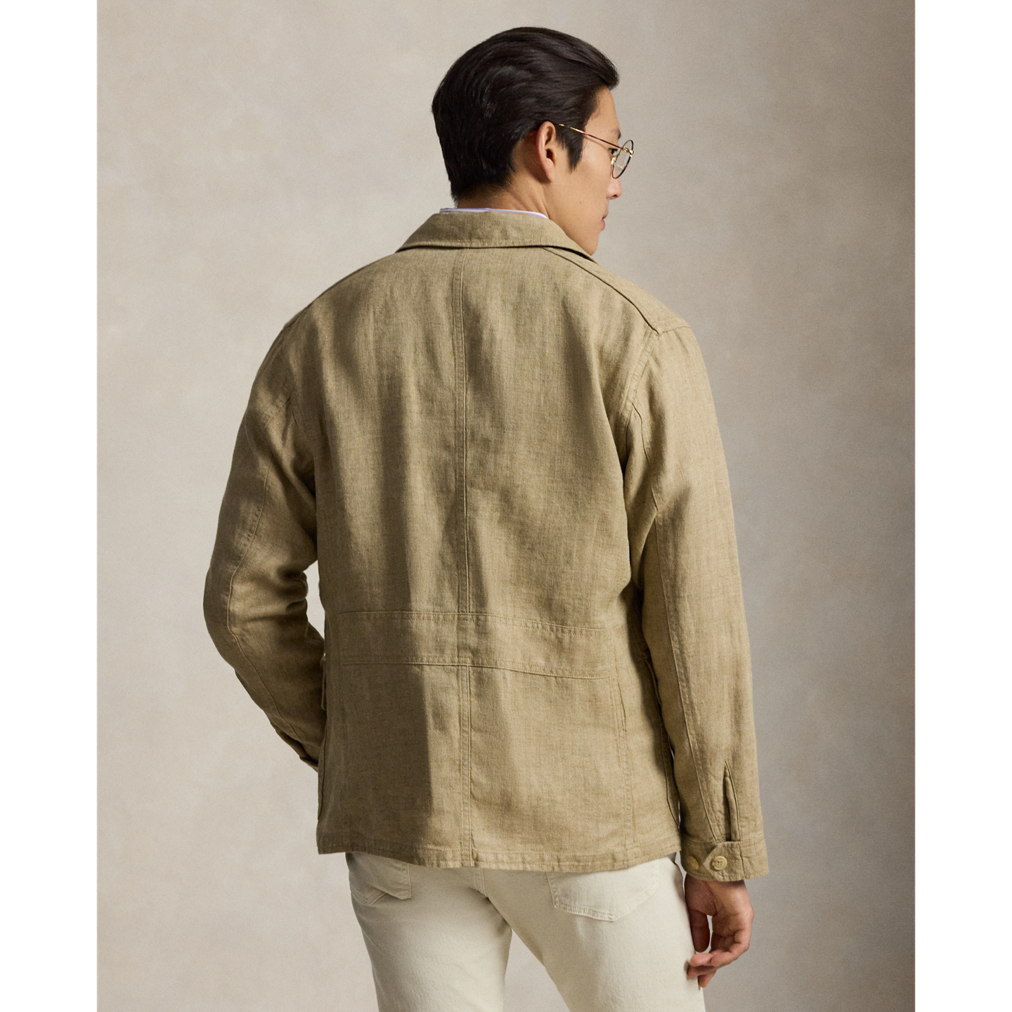 Мужская куртка Ralph Lauren Linen Herringbone Utility, цвет: Коричневый / Рыжевато-коричневый — фото 2
