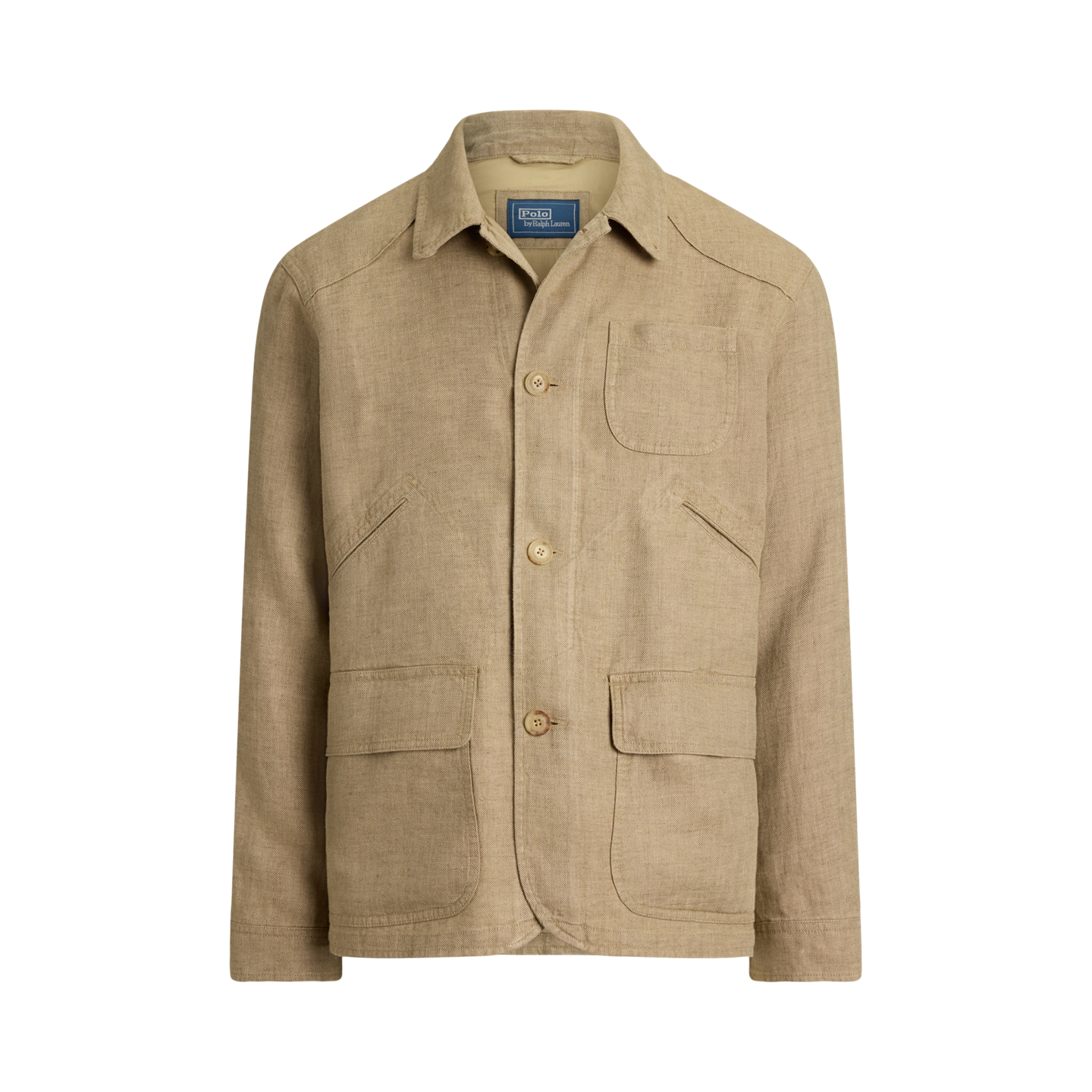 Мужская куртка Ralph Lauren Linen Herringbone Utility, цвет: Коричневый / Рыжевато-коричневый — фото 6