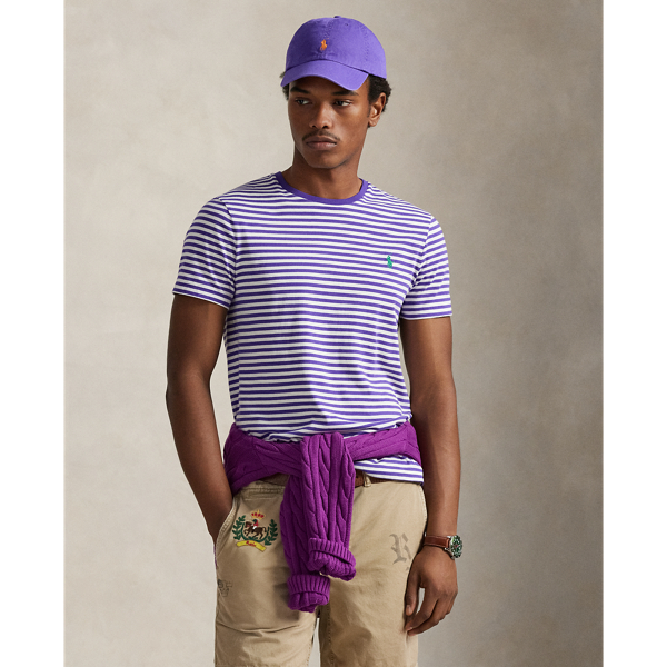 Custom Slim Fit Striped Jersey T-Shirt