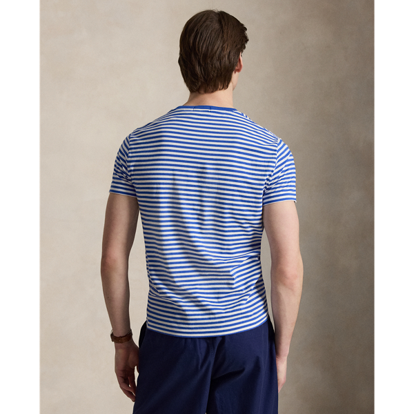 New Iris Blue/White Custom Slim Fit Striped Jersey T-Shirt Polo Ralph Lauren 5