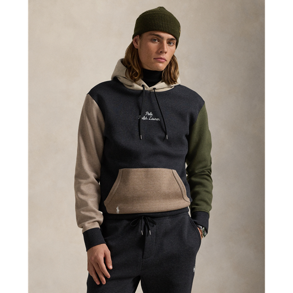 Logo Color-Blocked Double-Knit Hoodie