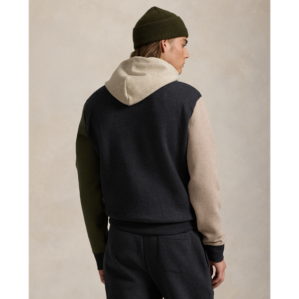 Logo Color-Blocked Double-Knit Hoodie