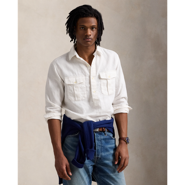 ★★POLO RALPH LAUREN★★ Classic fit linen silk twill work Classic Fit Twill Workshirt