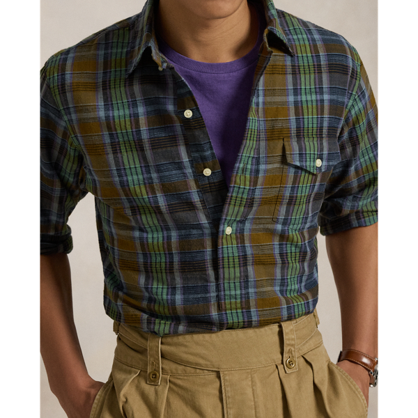 Classic Fit Madras Popover Shirt